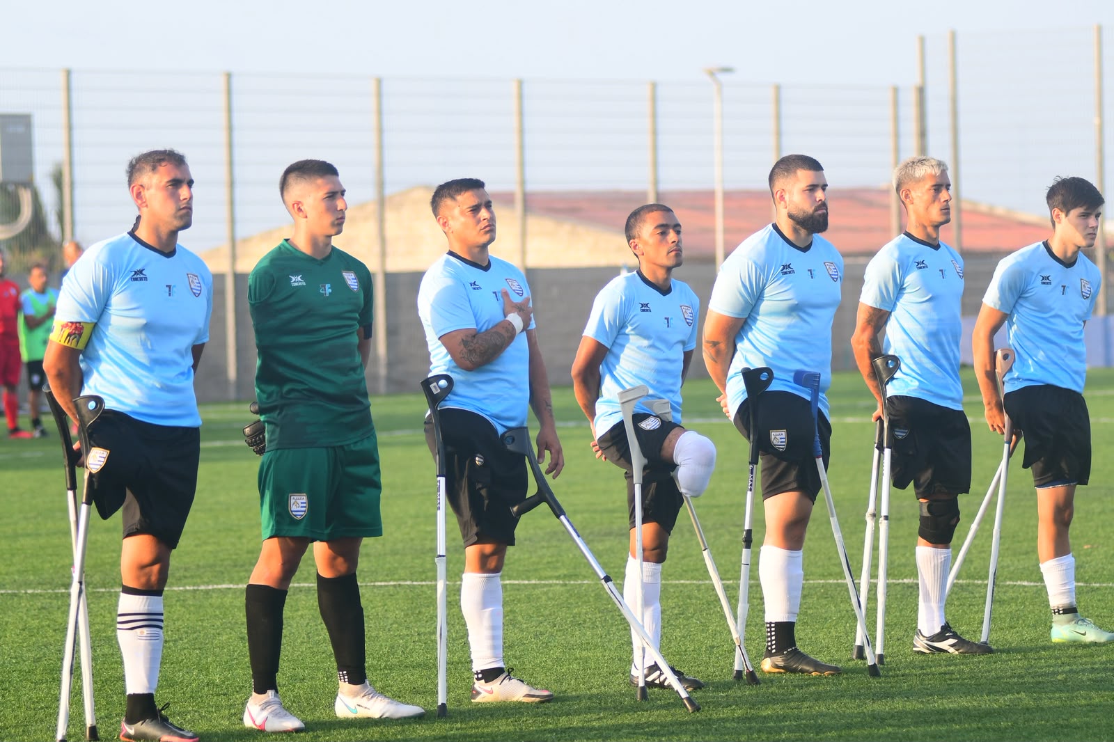 Selección uruguaya durante la ceremonia previa en Colombia 2022