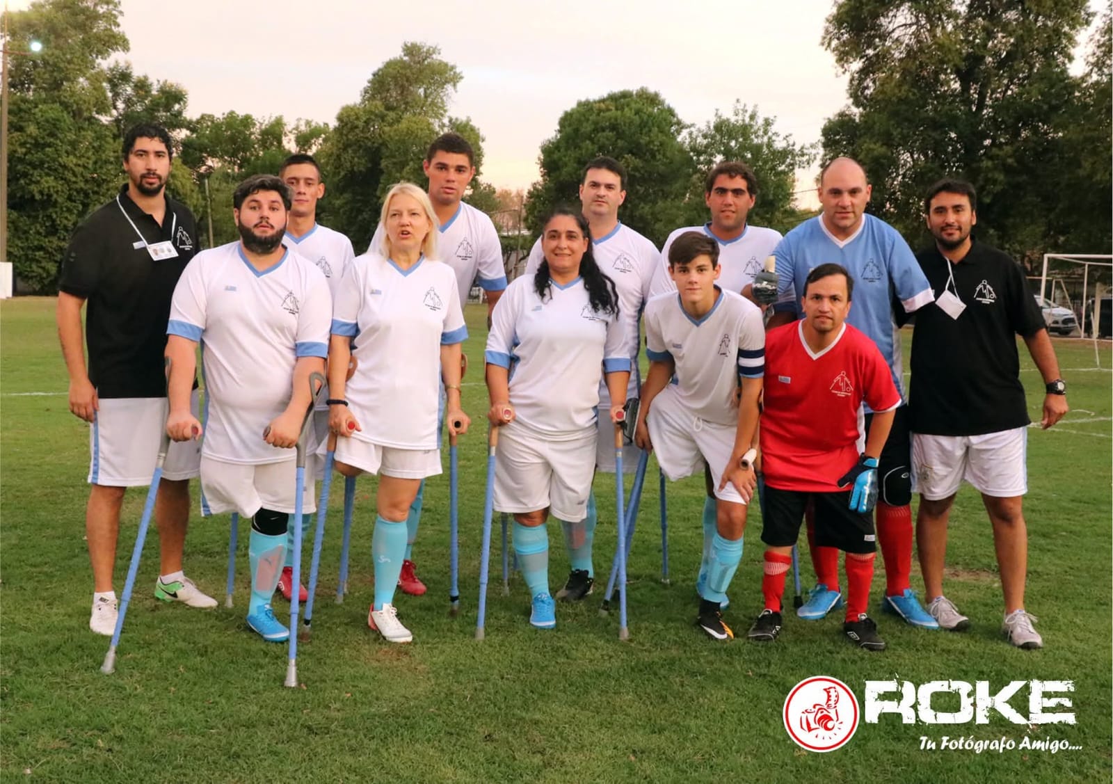 Primer plantel uruguayo de fútbol de amputados en Argentina en febrero de 2018
