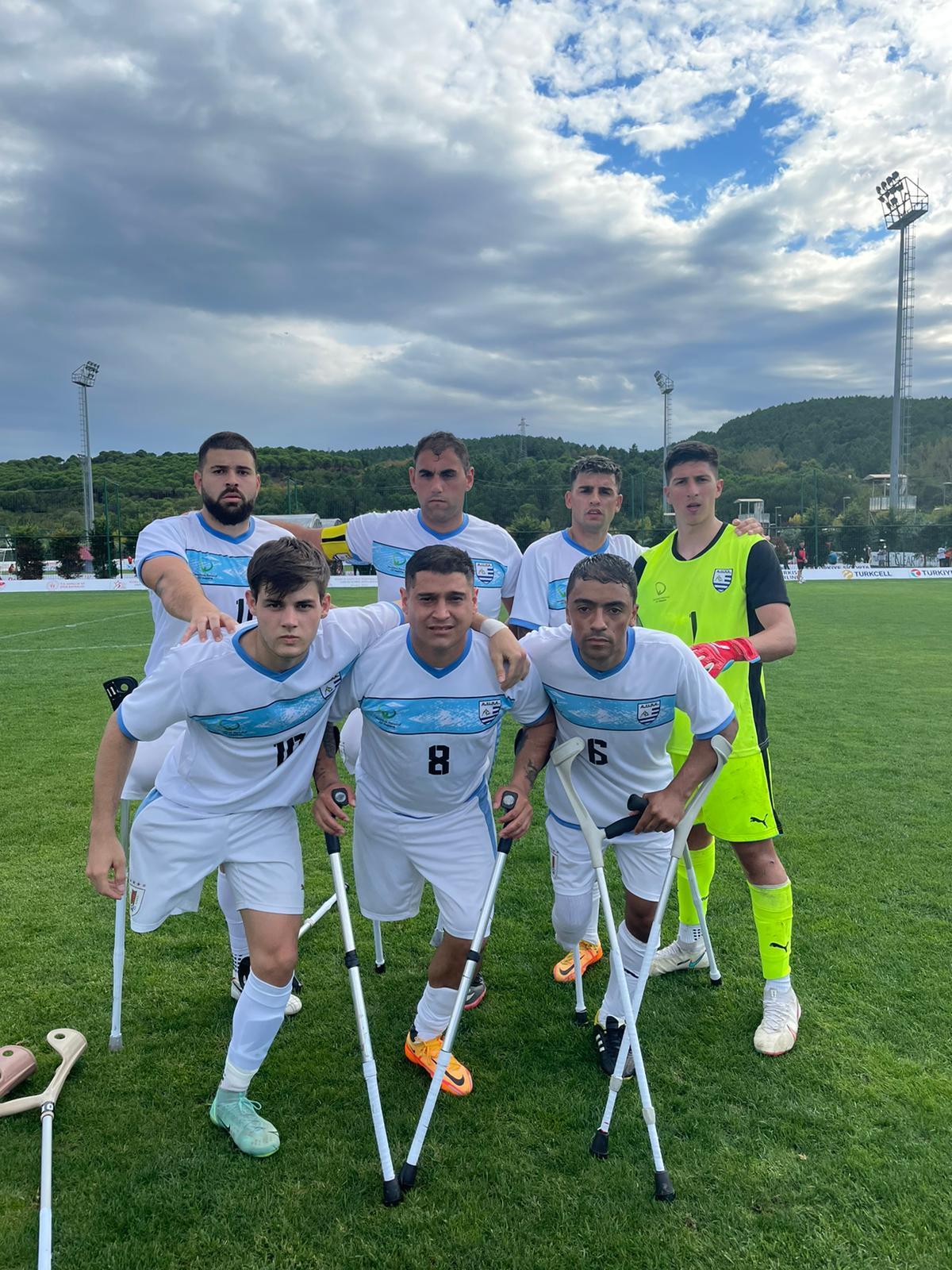 Selección uruguaya durante un encuentro del Mundial Turquía 2022